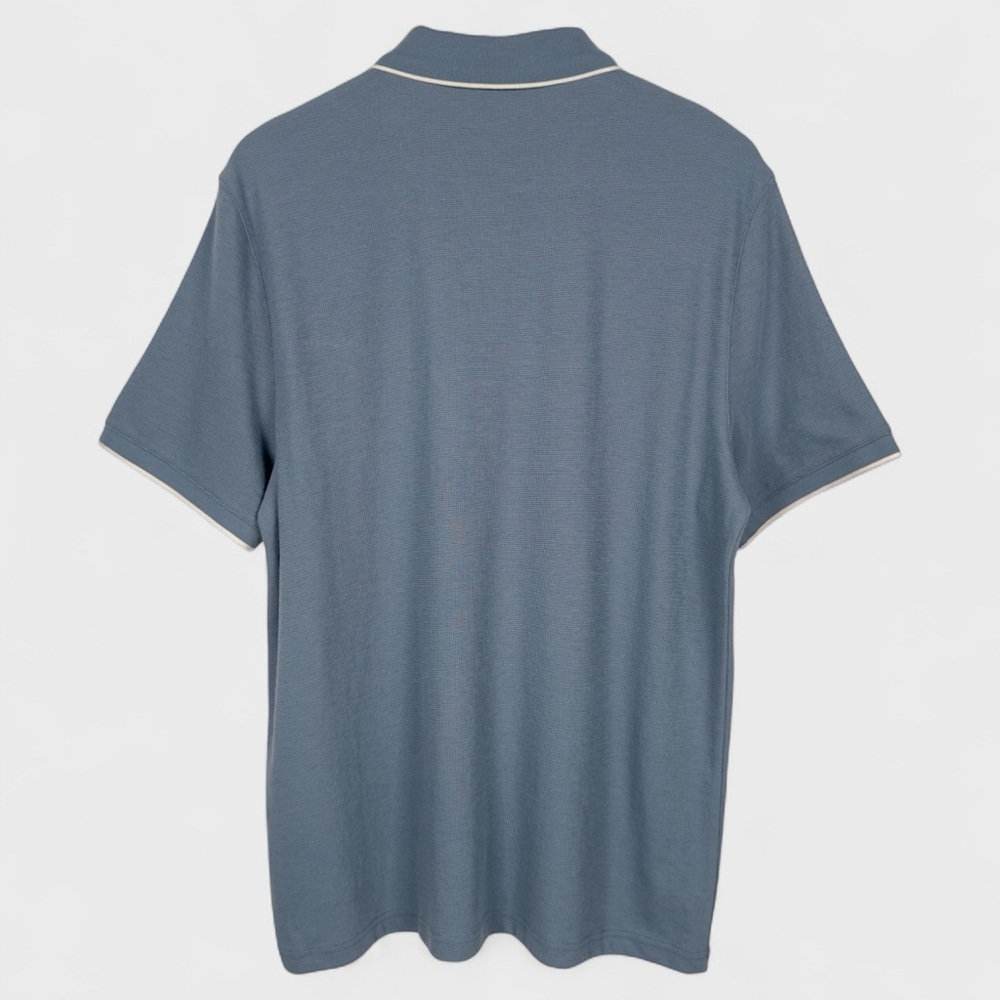 Michael Kors Mens Large Blue Short Sleeve Tipped Collar Polo Shirt NWT - Picture 3 of 10